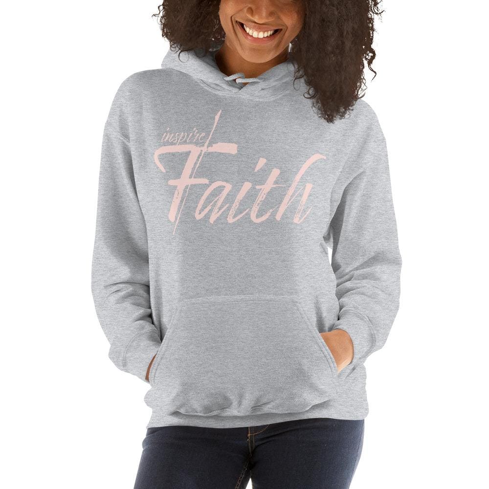 Womens Hoodie - Pullover Sweatshirt - Pink Graphic / Inspire Faith-5