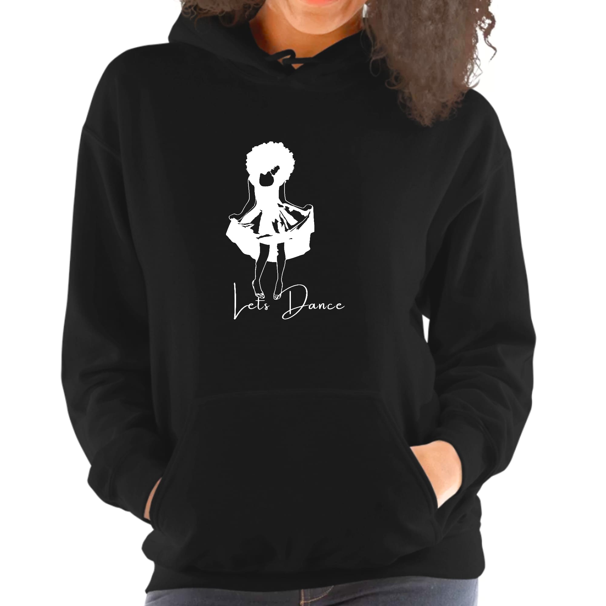 Womens Hoodie, Say It Soul, Lets Dance White Line Art Print-0