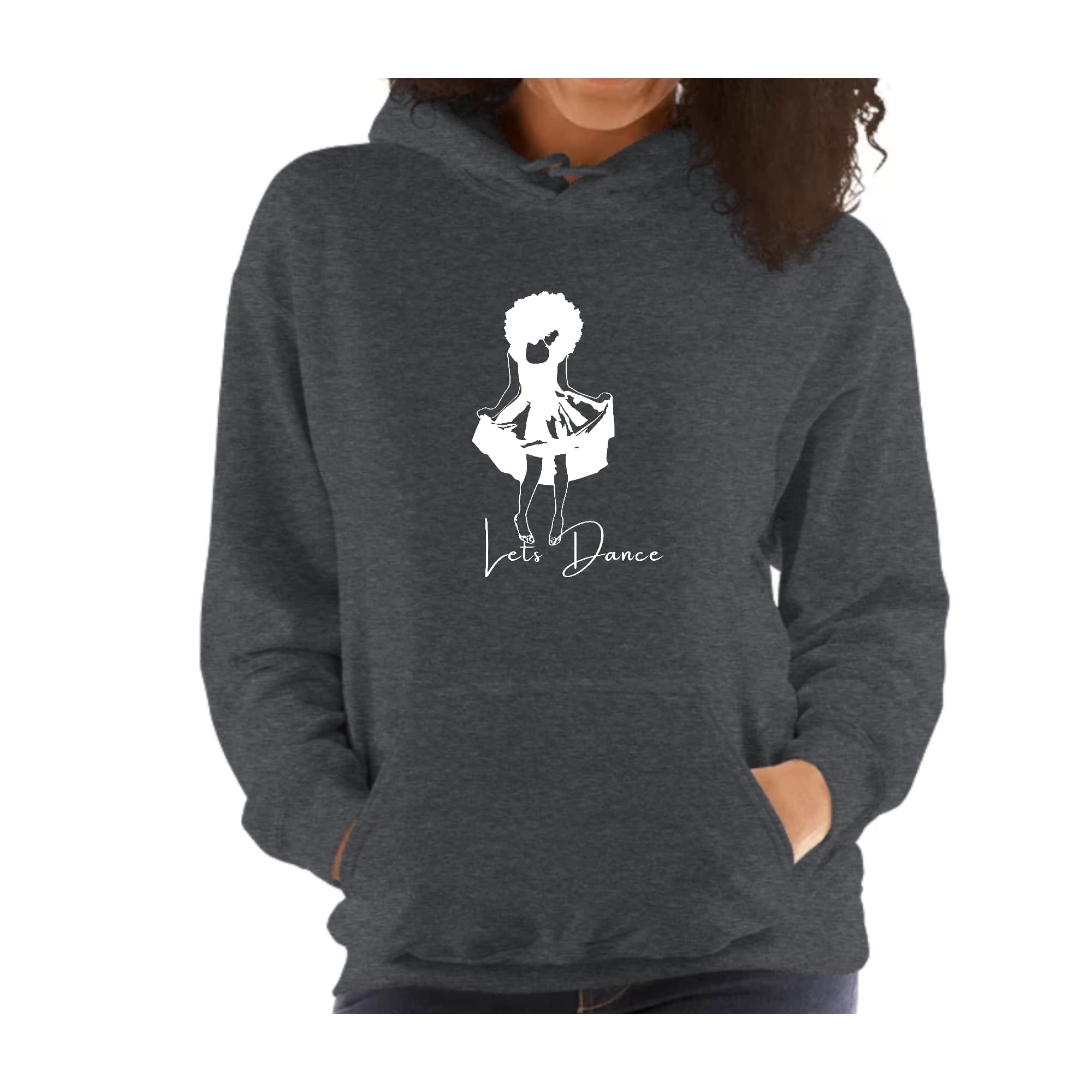 Womens Hoodie, Say it Soul, Lets Dance White Line Art Print-6