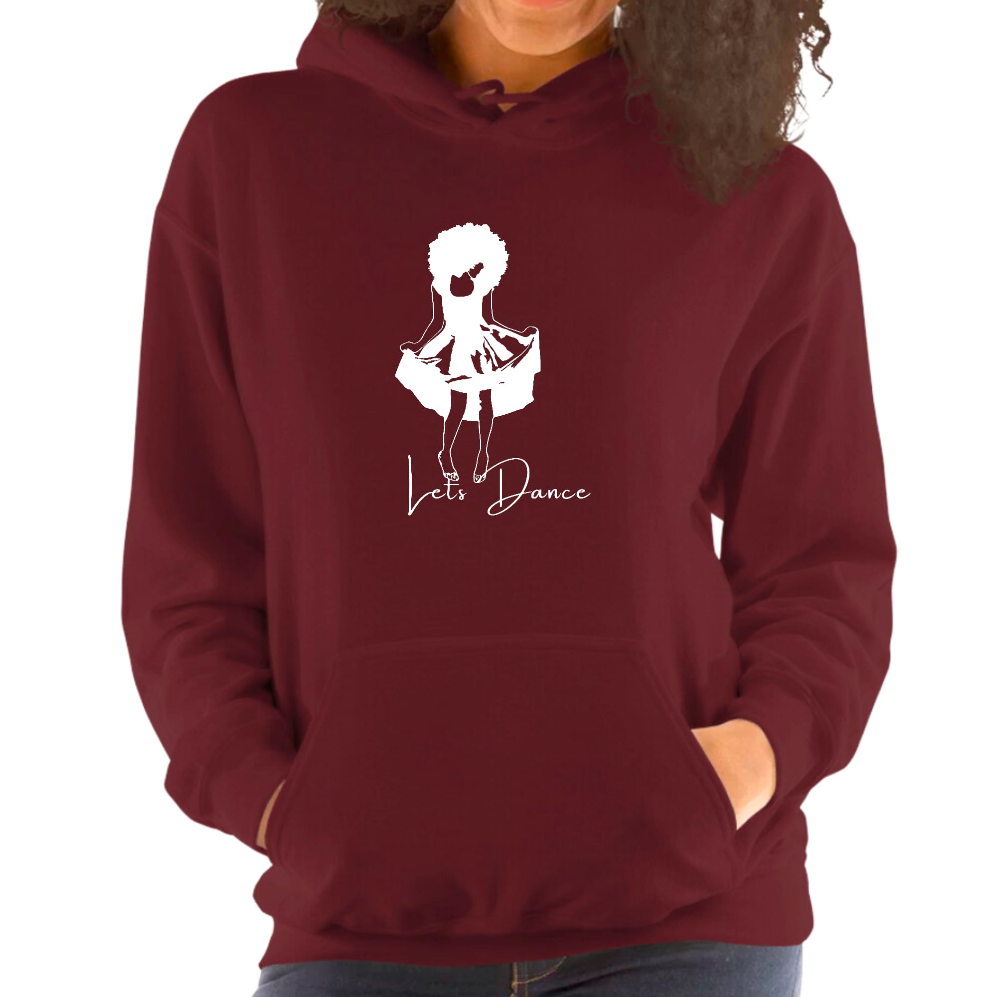 Womens Hoodie, Say It Soul, Lets Dance White Line Art Print-5