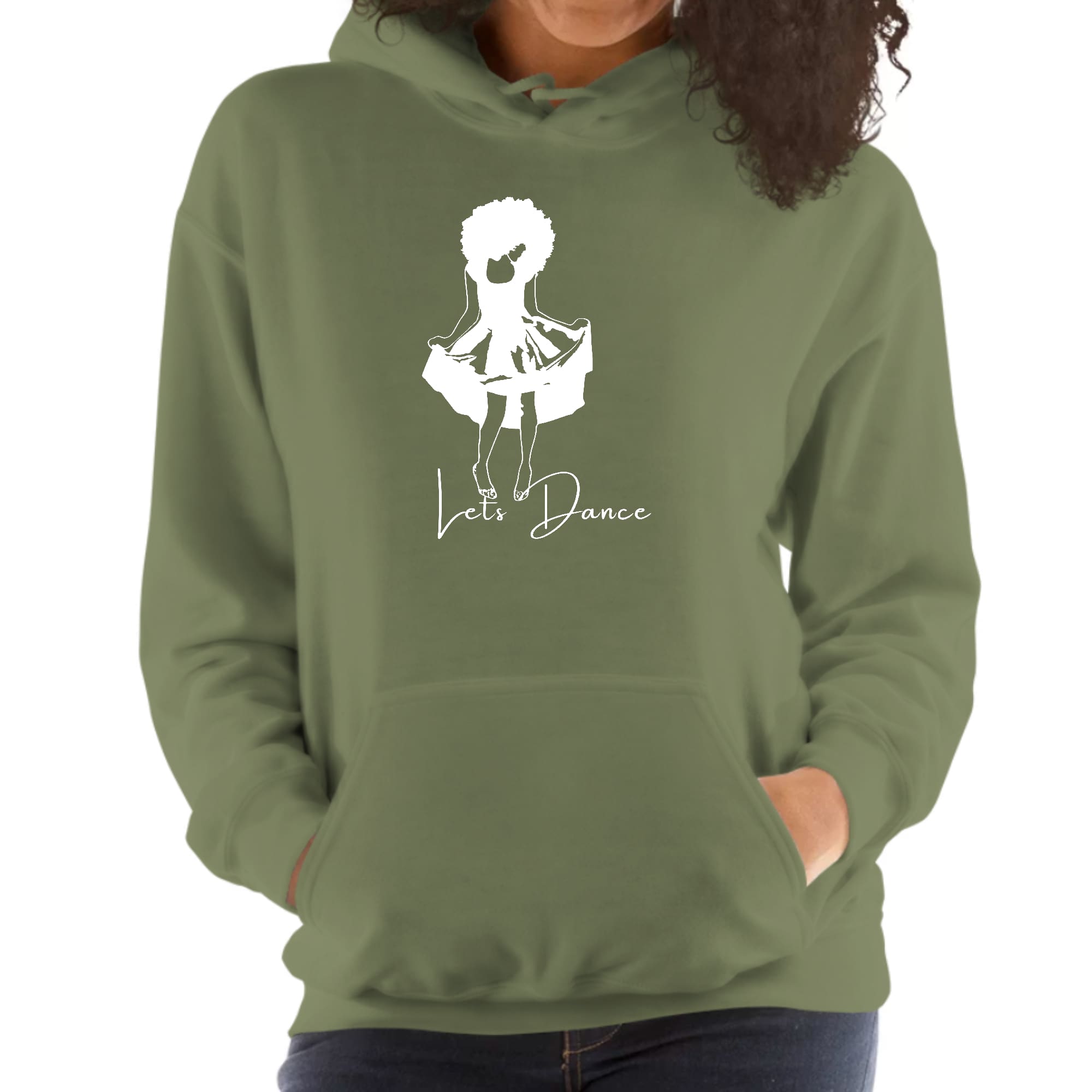 Womens Hoodie, Say it Soul, Lets Dance White Line Art Print-4