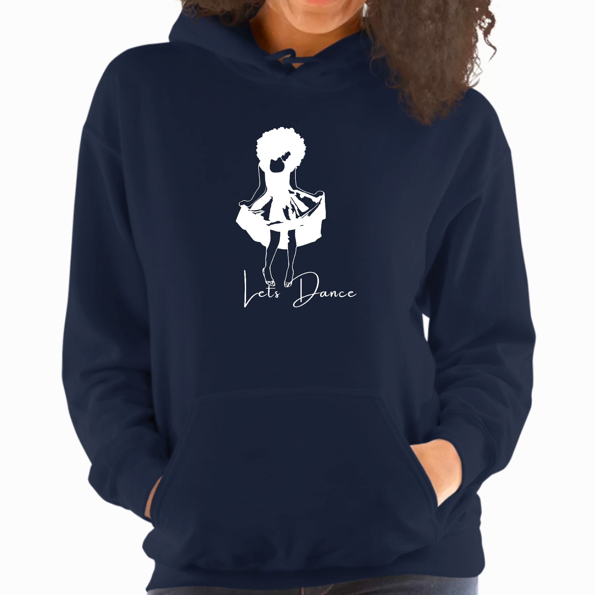 Womens Hoodie, Say it Soul, Lets Dance White Line Art Print-3