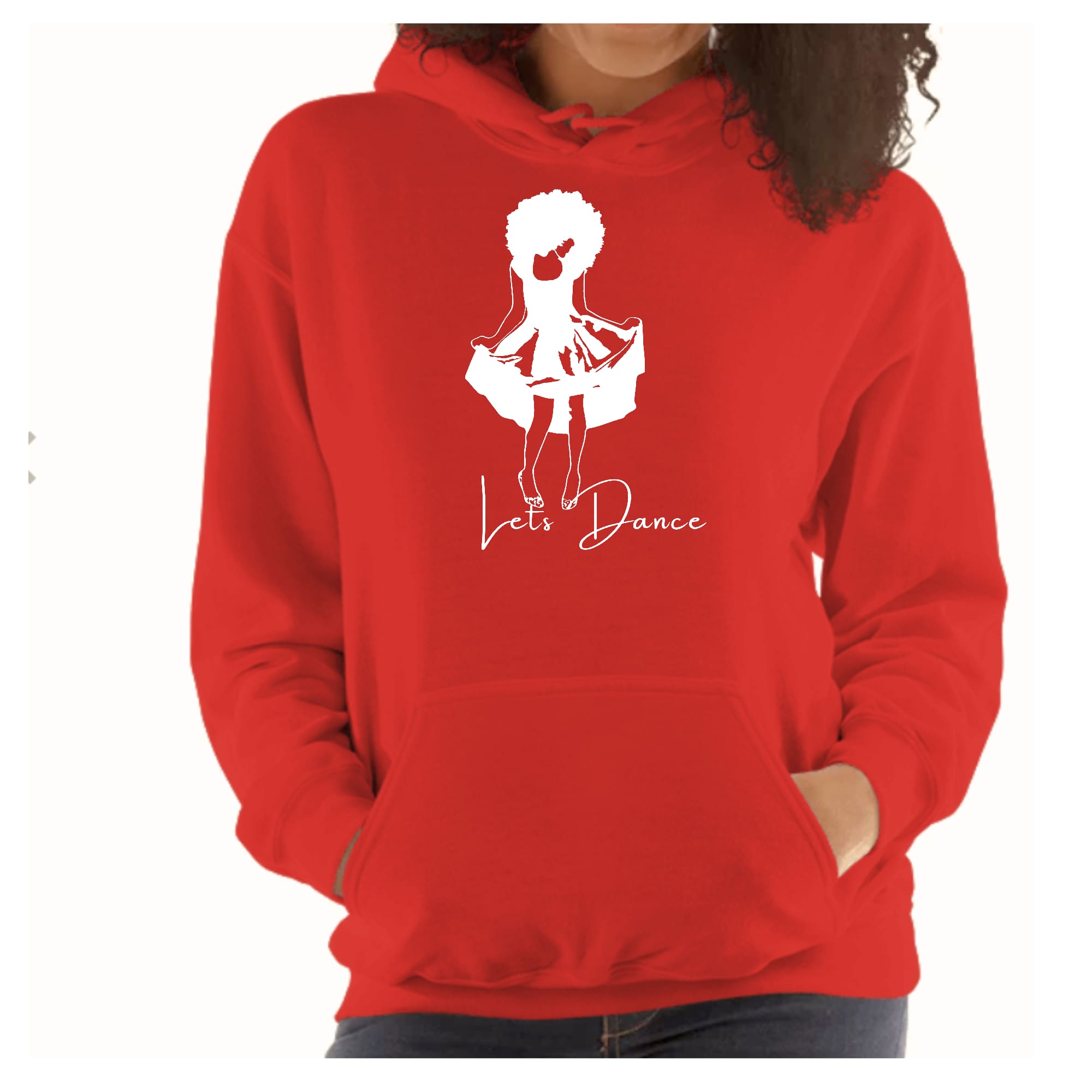 Womens Hoodie, Say it Soul, Lets Dance White Line Art Print-2