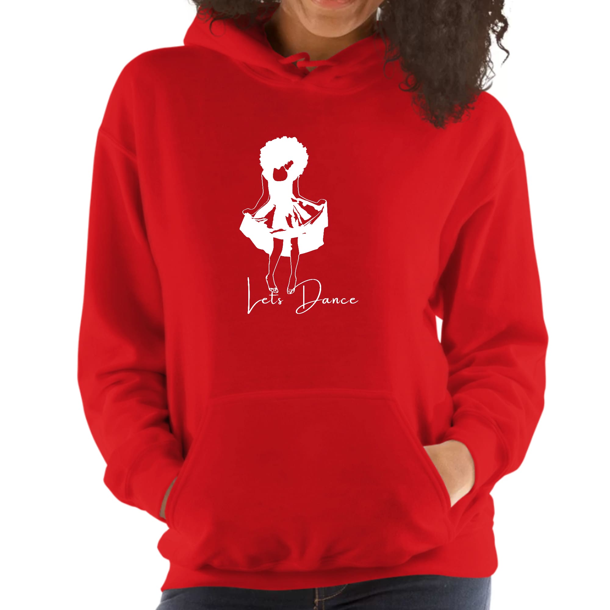 Womens Hoodie, Say It Soul, Lets Dance White Line Art Print-2