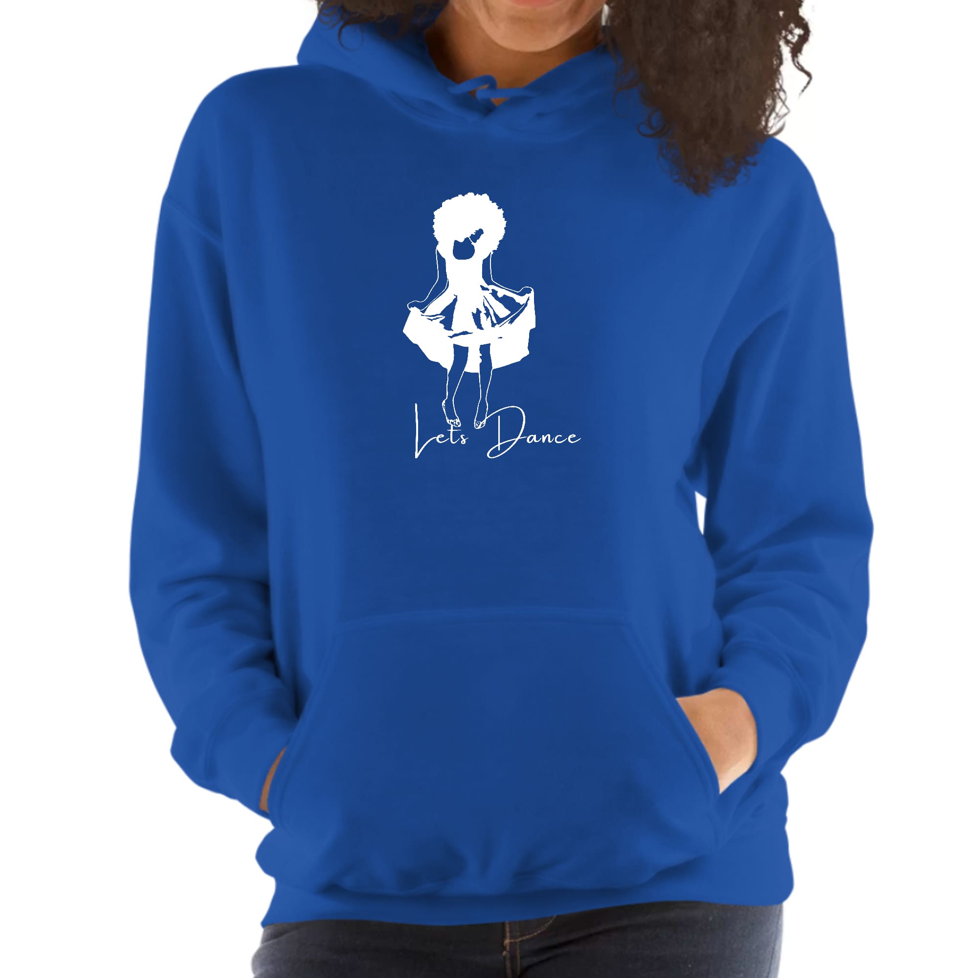 Womens Hoodie, Say It Soul, Lets Dance White Line Art Print-1