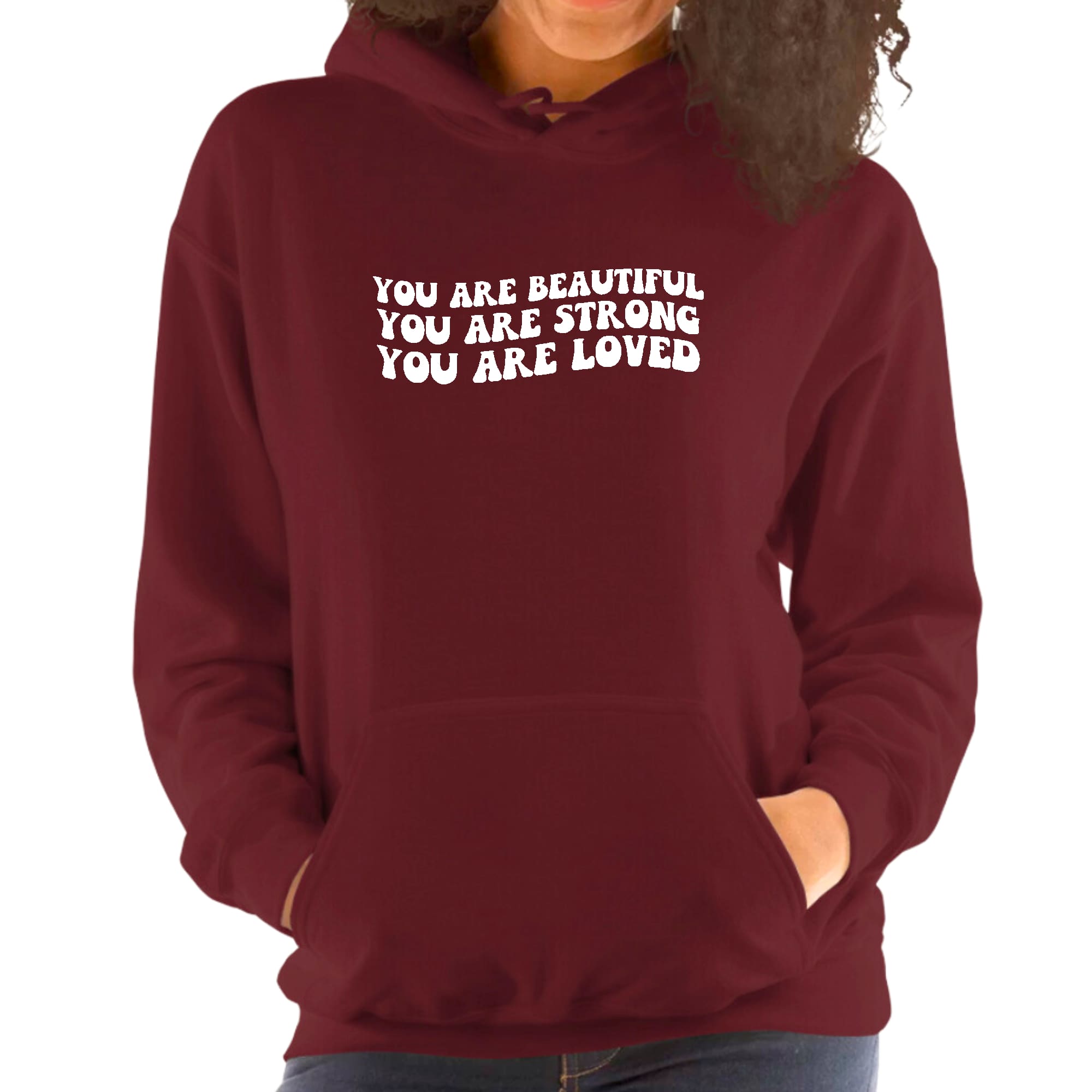 Womens Hoodie, you are Beautiful Strong Loved Inspiration Affirmation-5