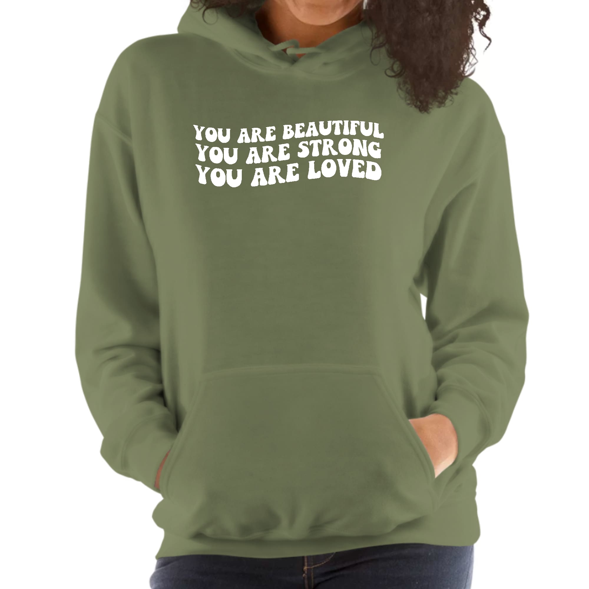 Womens Hoodie, you are Beautiful Strong Loved Inspiration Affirmation-4