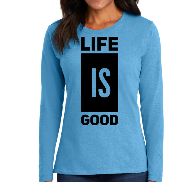 Womens Long Sleeve Graphic T-shirt, Life Is Good-3