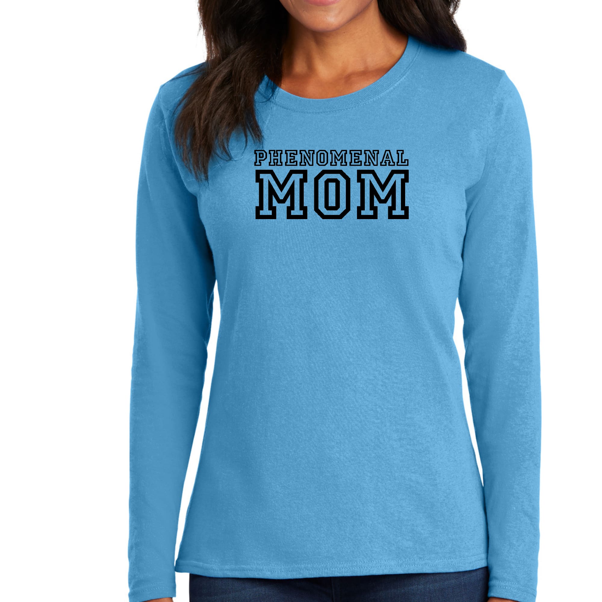 Womens Long Sleeve Graphic T-shirt, Phenomenal Mom Print-3