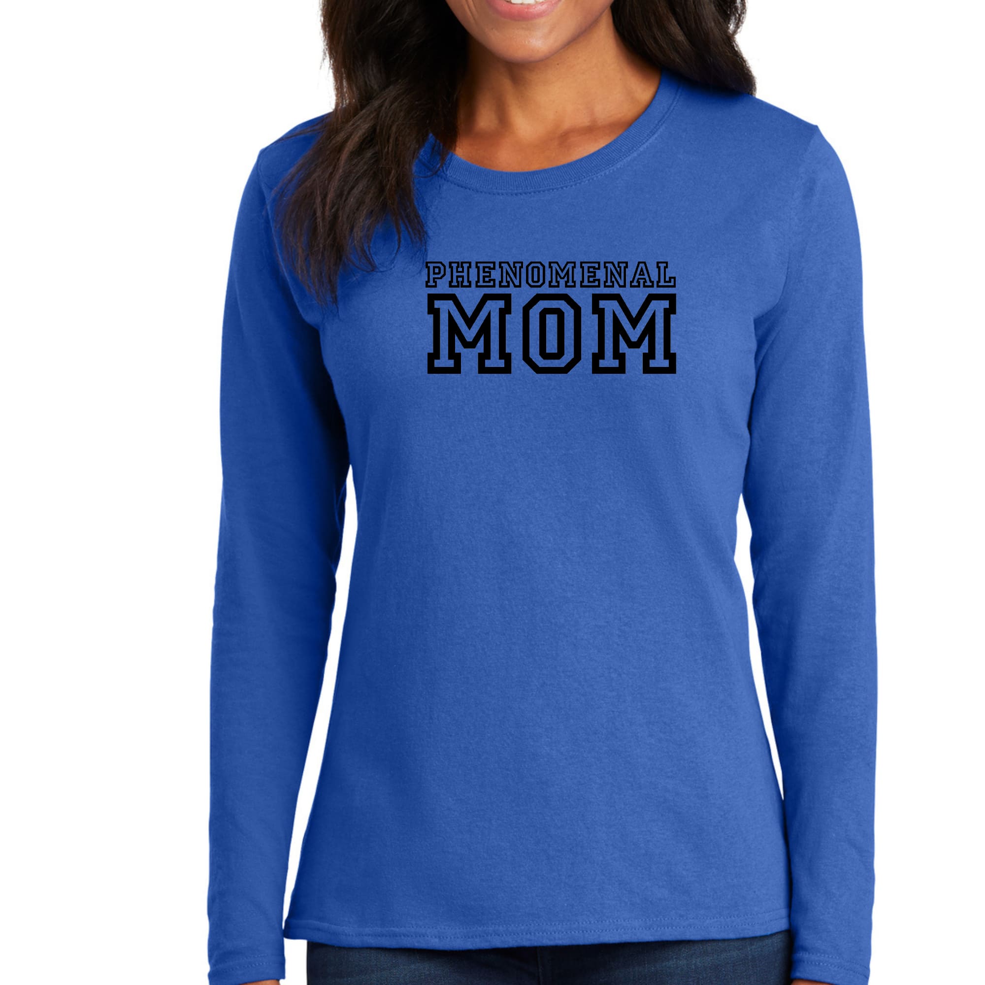 Womens Long Sleeve Graphic T-shirt, Phenomenal Mom Print-2