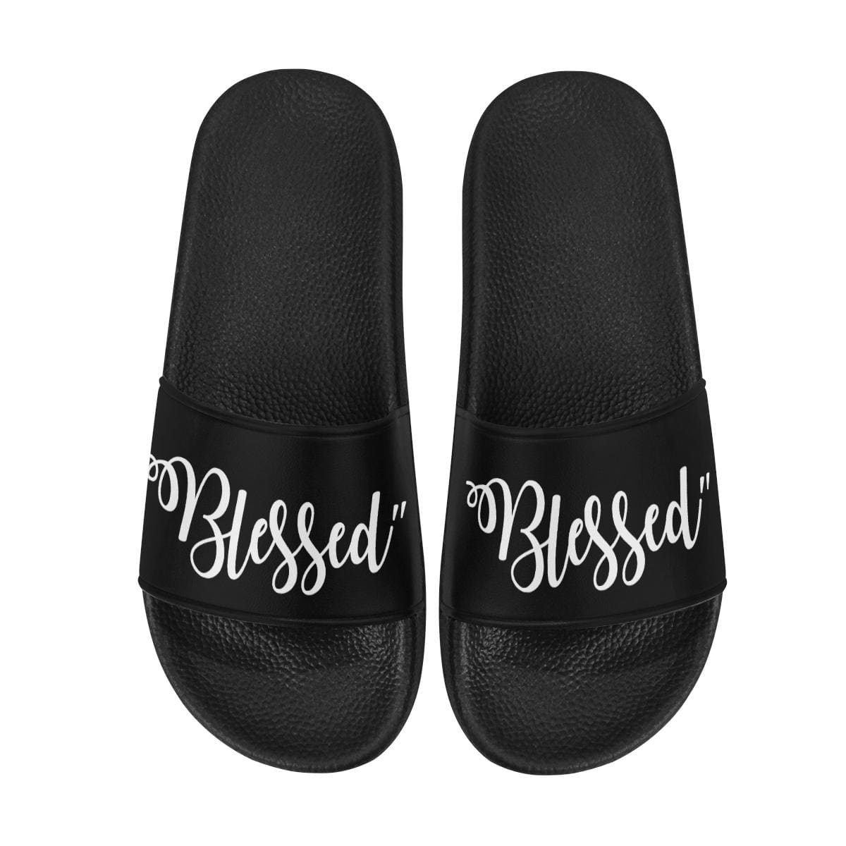 Womens Slides, Flip Flop Sandals, Blessed Print-2