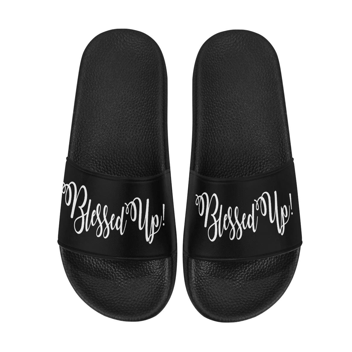 Womens Slides, Flip Flop Sandals, Blessed Up Print-2