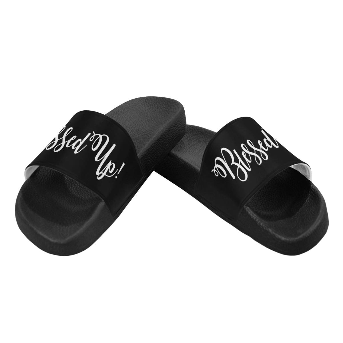 Womens Slides, Flip Flop Sandals, Blessed Up Print-3