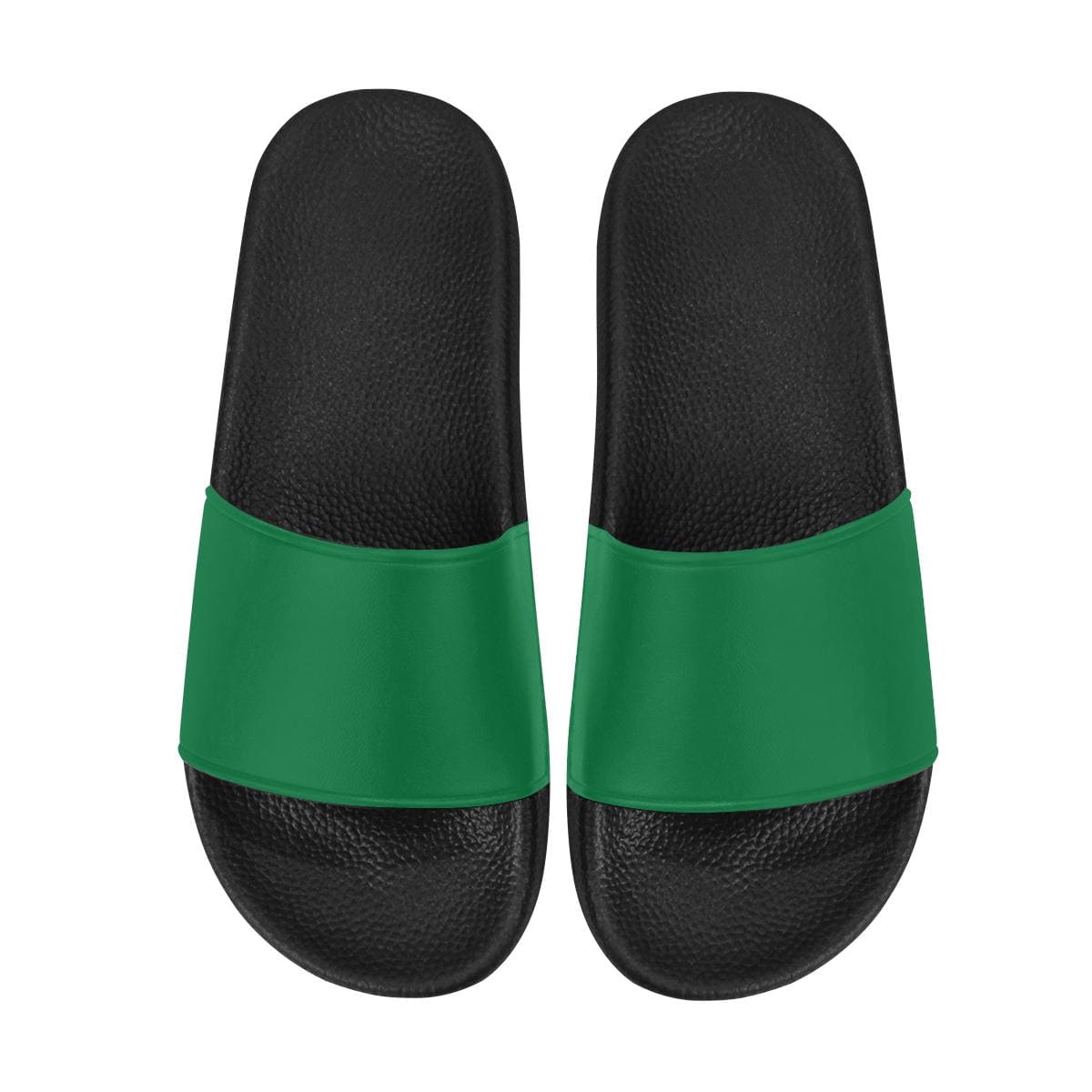 Womens Slides, Flip Flop Sandals, Dark Green-2