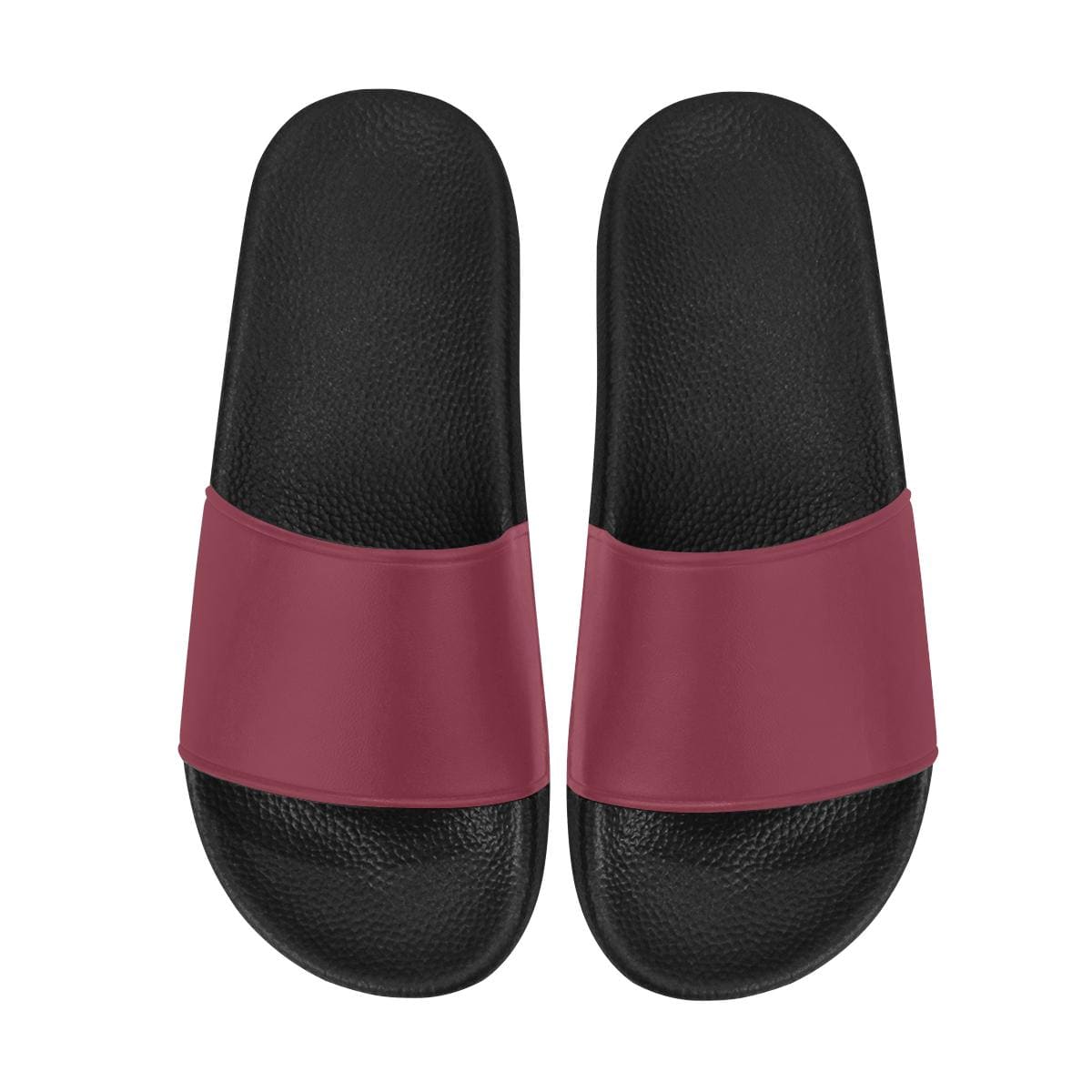 Womens Slides, Flip Flop Sandals, Dark Red-2