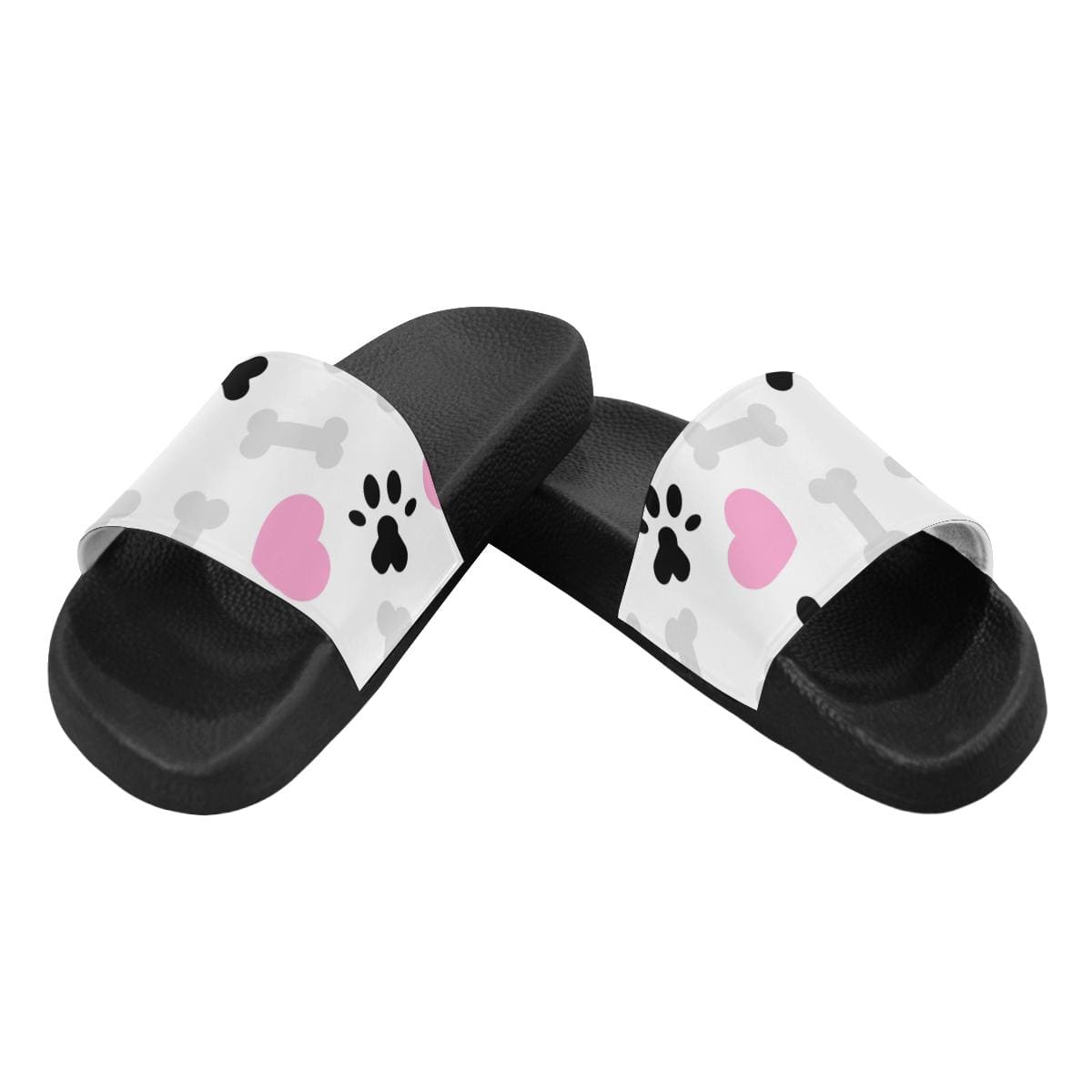 Womens Slides, Flip Flop Sandals, Doggie Love Paw Print-3