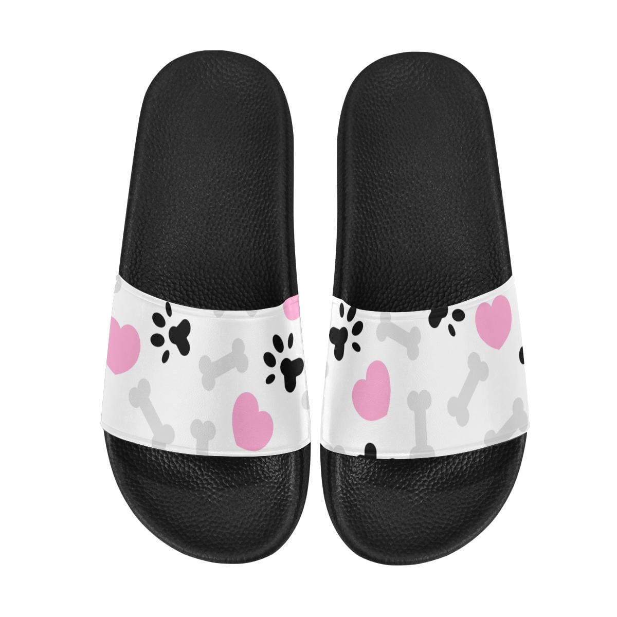 Womens Slides, Flip Flop Sandals, Doggie Love Paw Print-2