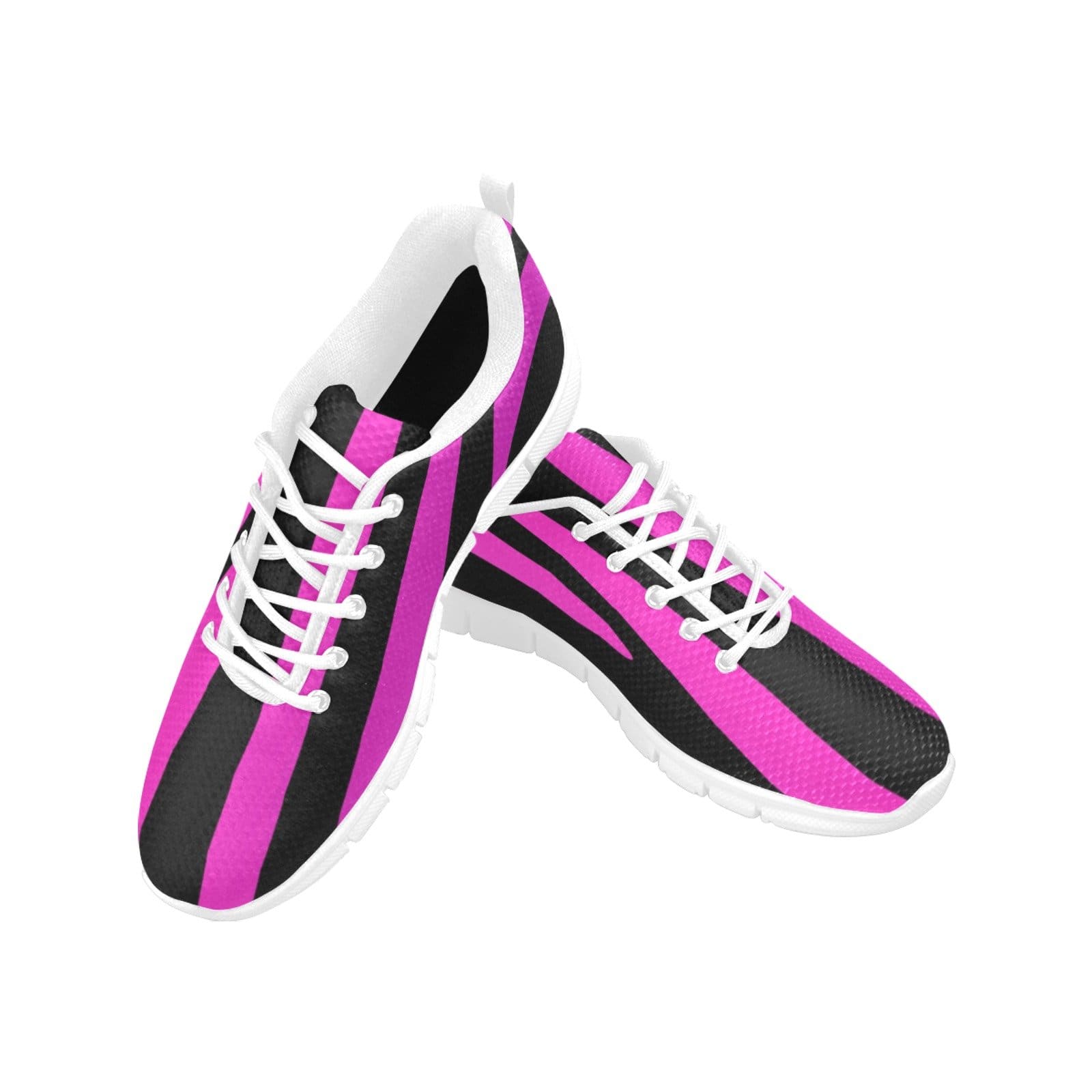 Womens Sneakers, Black And Purple Stripe Running Shoes-2