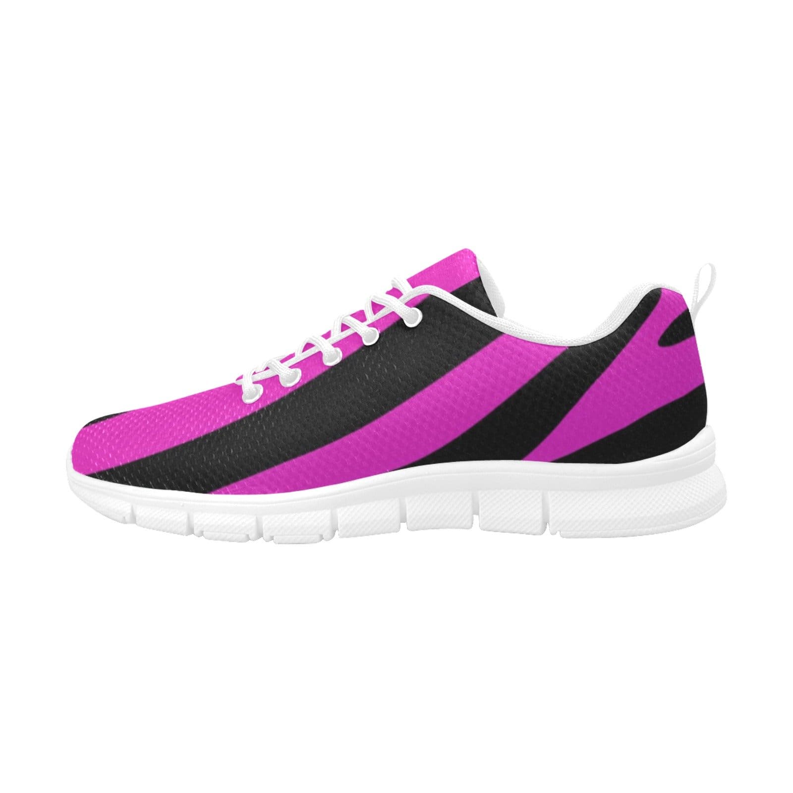 Womens Sneakers, Black And Purple Stripe Running Shoes-1