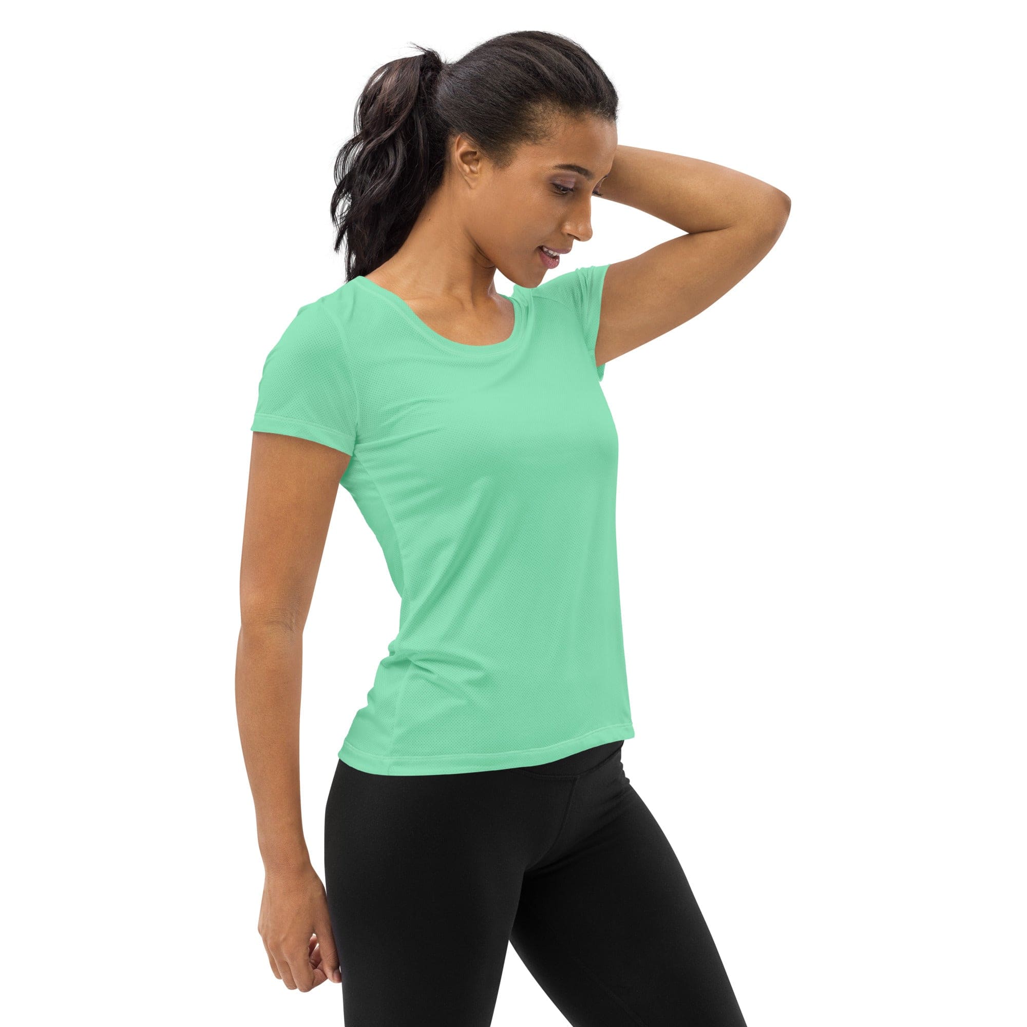 Womens Stretch Fit Athletic Sports T-shirt, Seafoam Green-2