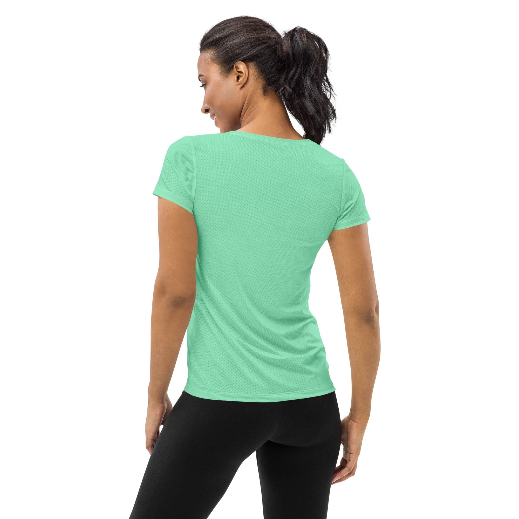 Womens Stretch Fit Athletic Sports T-shirt, Seafoam Green-1