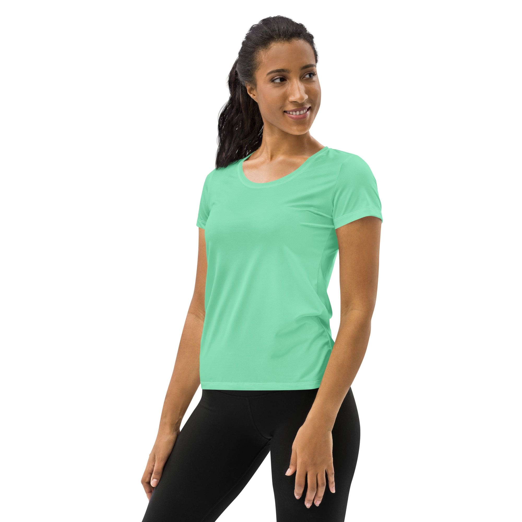 Womens Stretch Fit Athletic Sports T-shirt, Seafoam Green-3