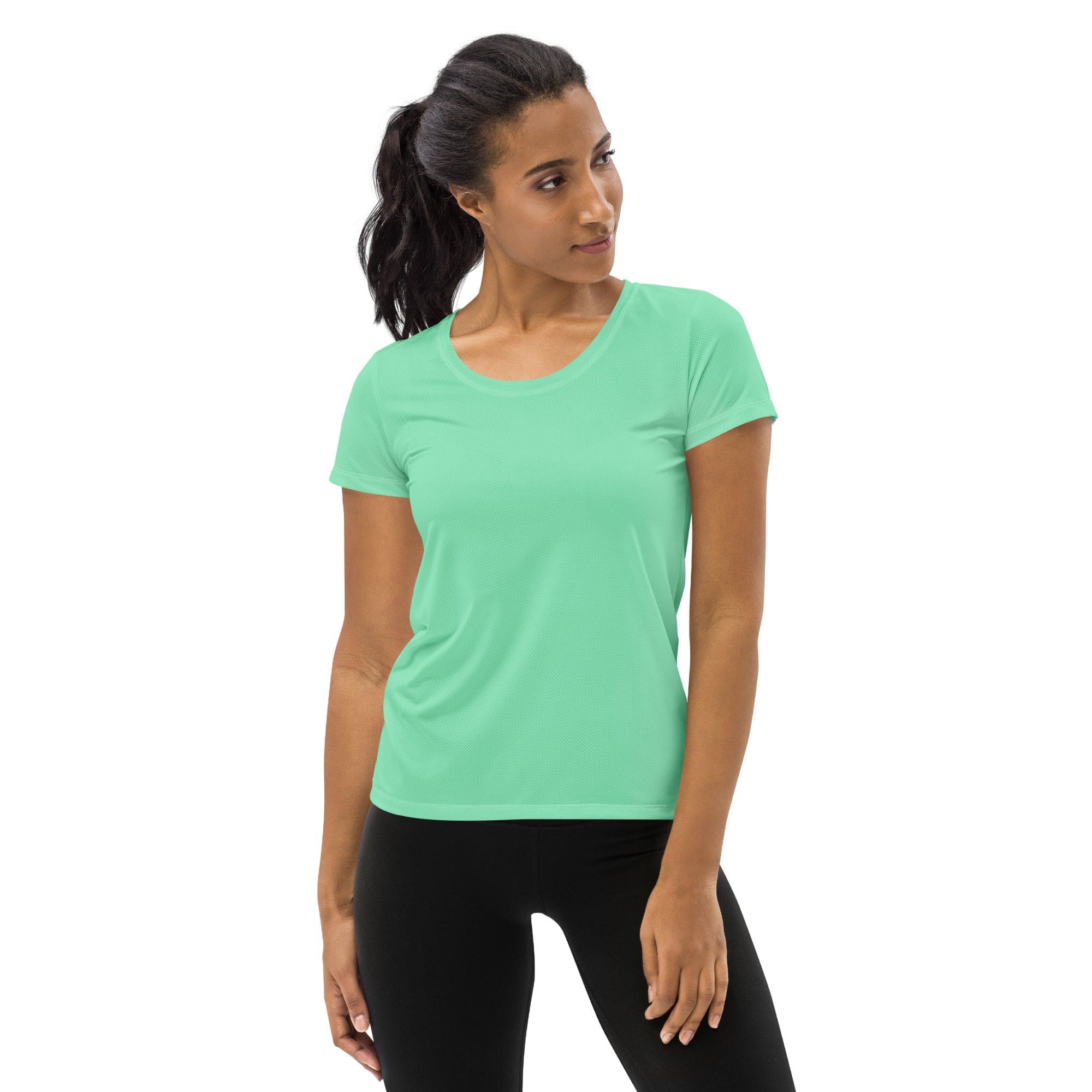 Womens Stretch Fit Athletic Sports T-shirt, Seafoam Green-0