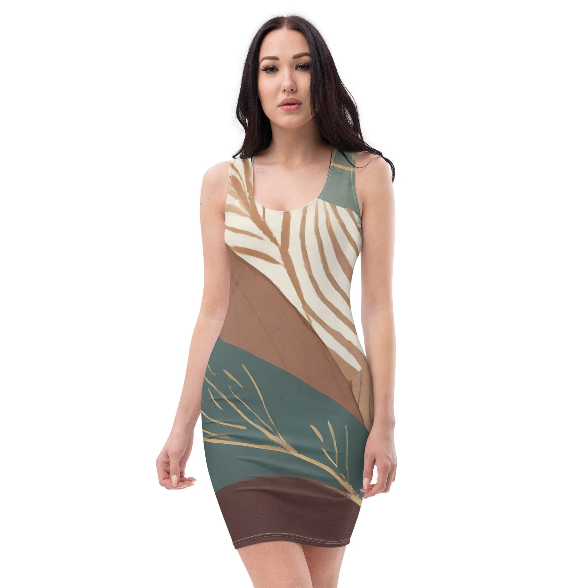 Womens Stretch Fit Bodycon Dress, Boho Style Print 28523-0