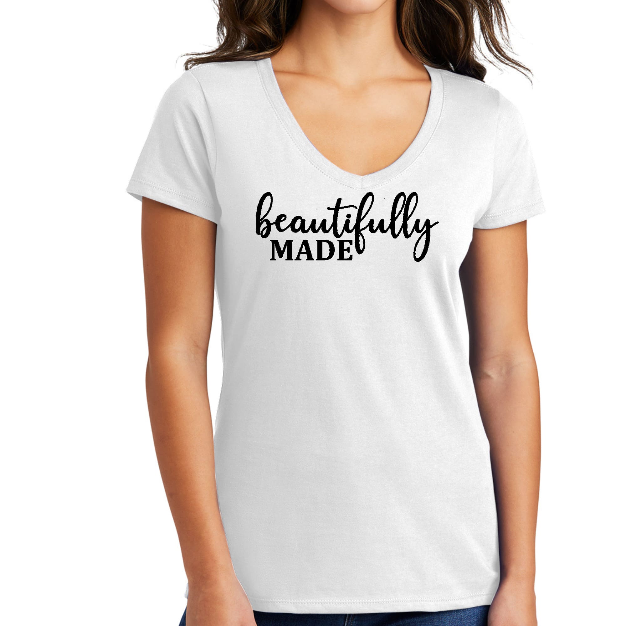 Womens V-neck Graphic T-shirt, Beautifully Made - Inspiration-0