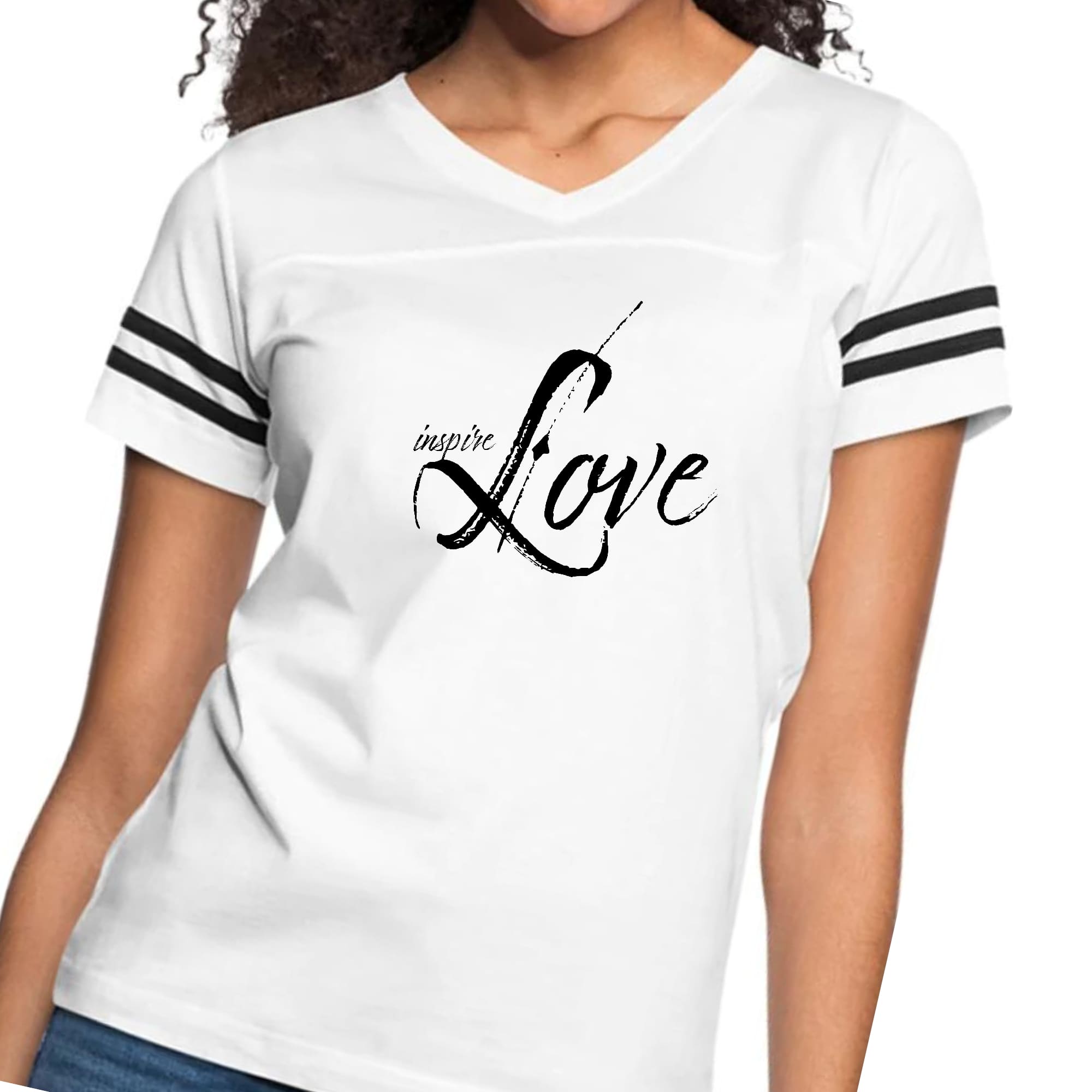 Womens Vintage Sport Graphic T-shirt, Inspire Love-0