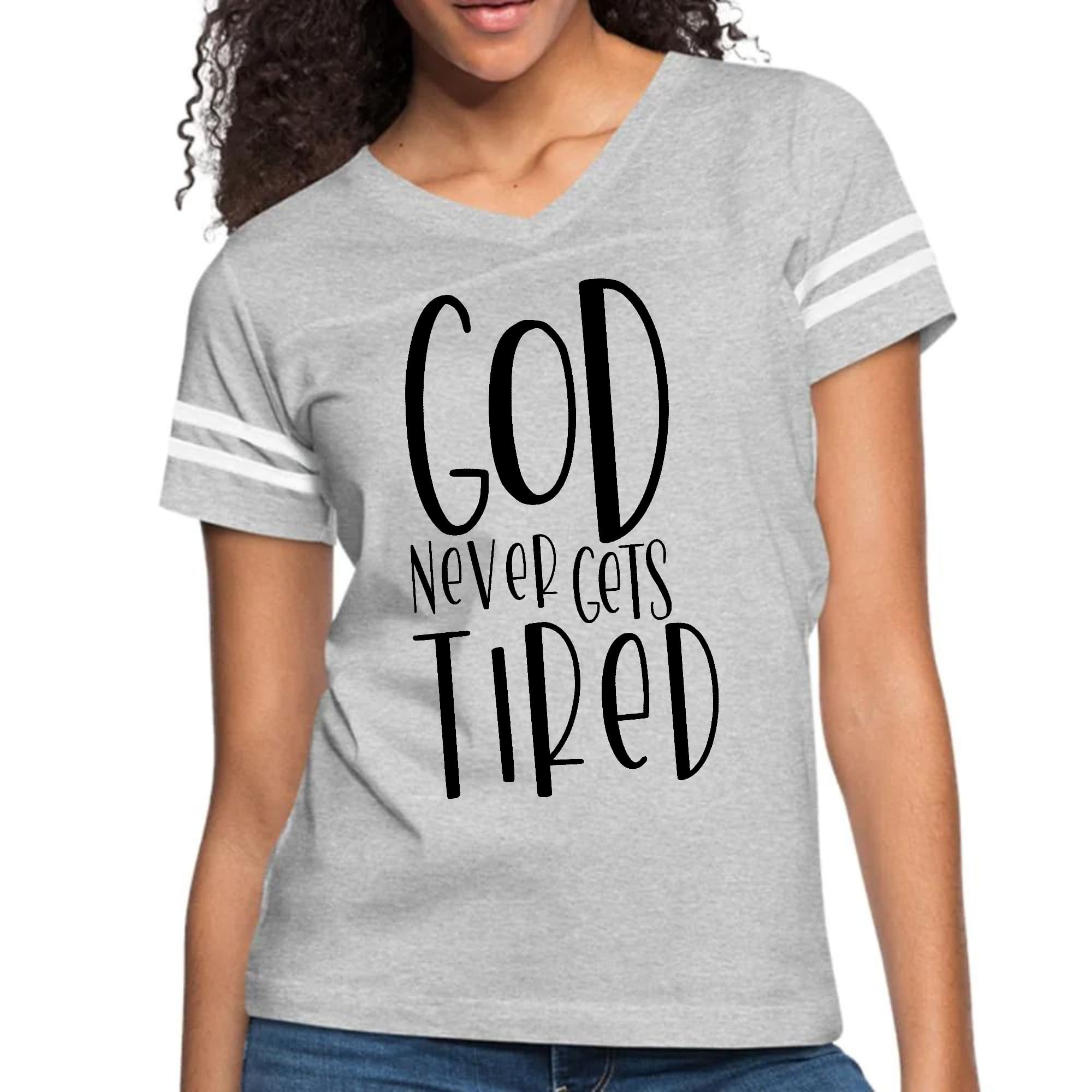 Womens Vintage Sport Graphic T-shirt, Say It Soul - God Never Gets-2