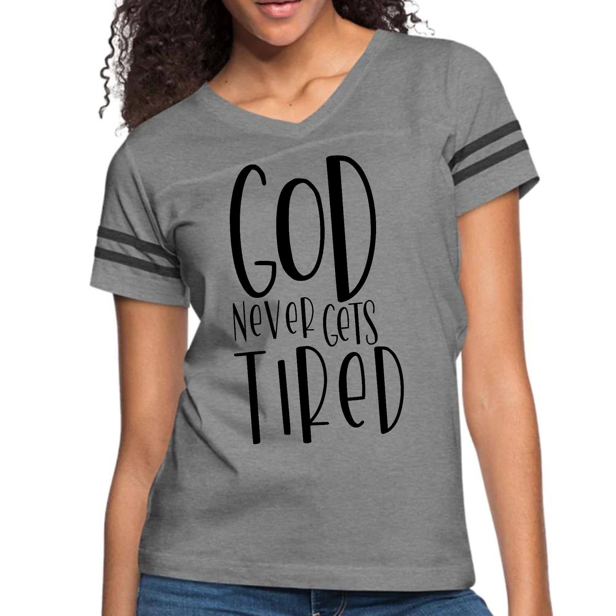 Womens Vintage Sport Graphic T-shirt, Say It Soul - God Never Gets-3