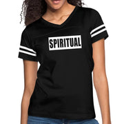 Womens Vintage Sport Graphic T-shirt, Spiritual White Colorblock-0