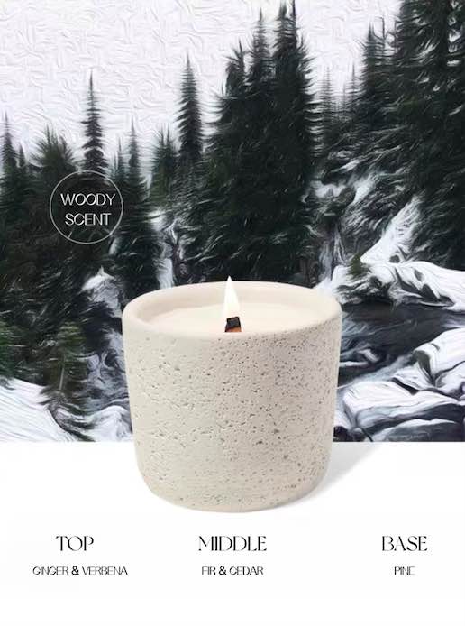 Wood Wick Soy Wax Scented Candle - Breath Of Nature Scented - Fir Forest-2