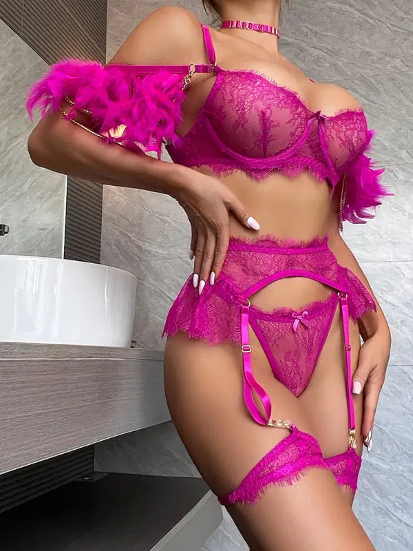 Worth Flying 3 Piece Garter Sets - Lingerie-4