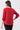 Red Square Neck 3/4 Puff Sleeve With Elasticated Hem Loose Fit Top-1