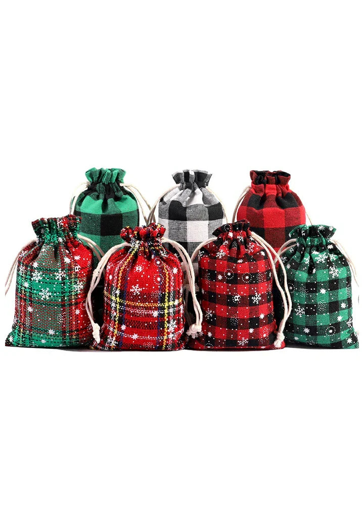 8 Pieces Plaid Cotton Candy Bag-1