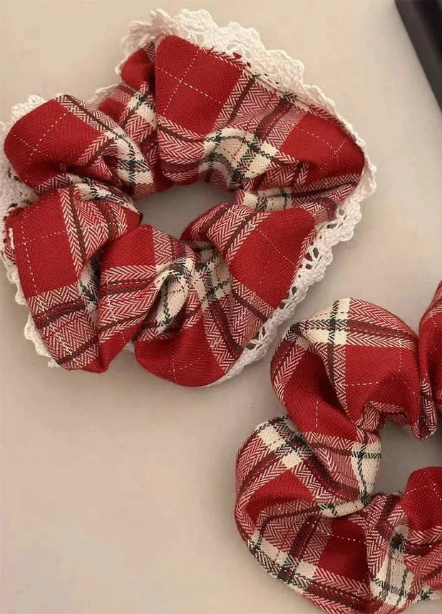 Women's Plaid Hair Scrunchie-1