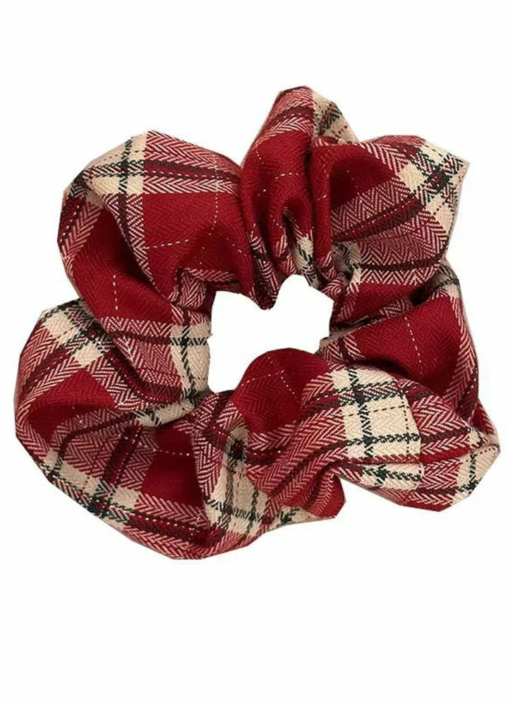 Women's Plaid Hair Scrunchie-3