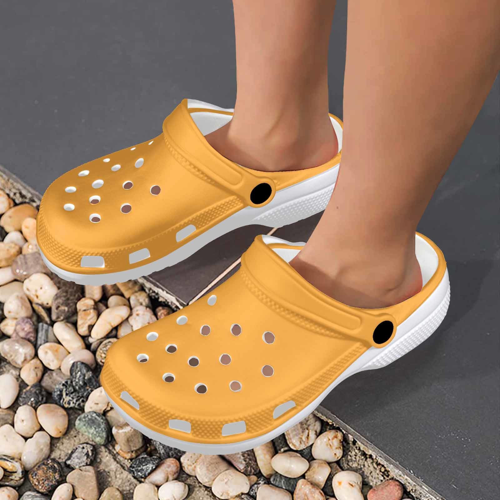 Yellow Orange Adult Clogs-3