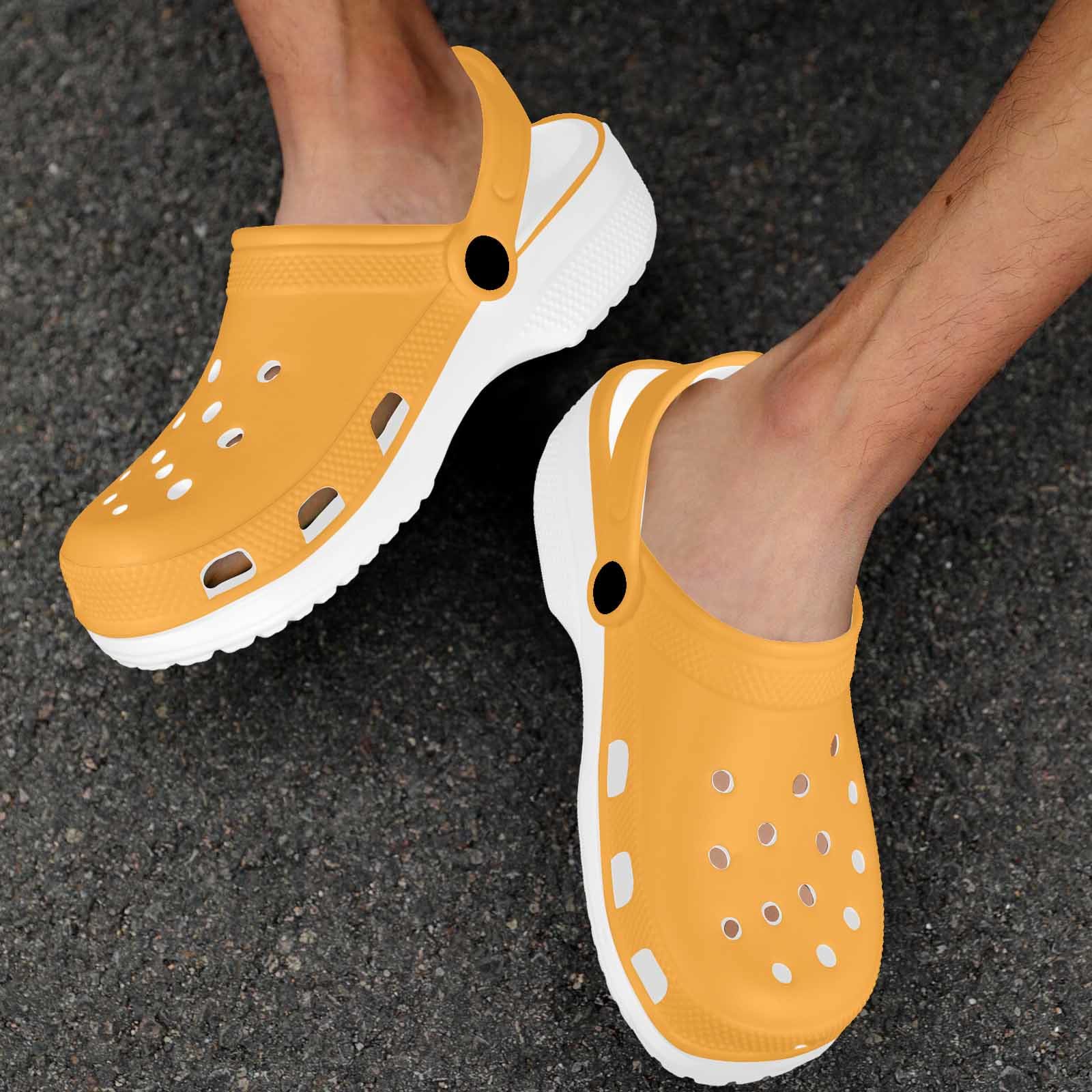 Yellow Orange Adult Clogs-4