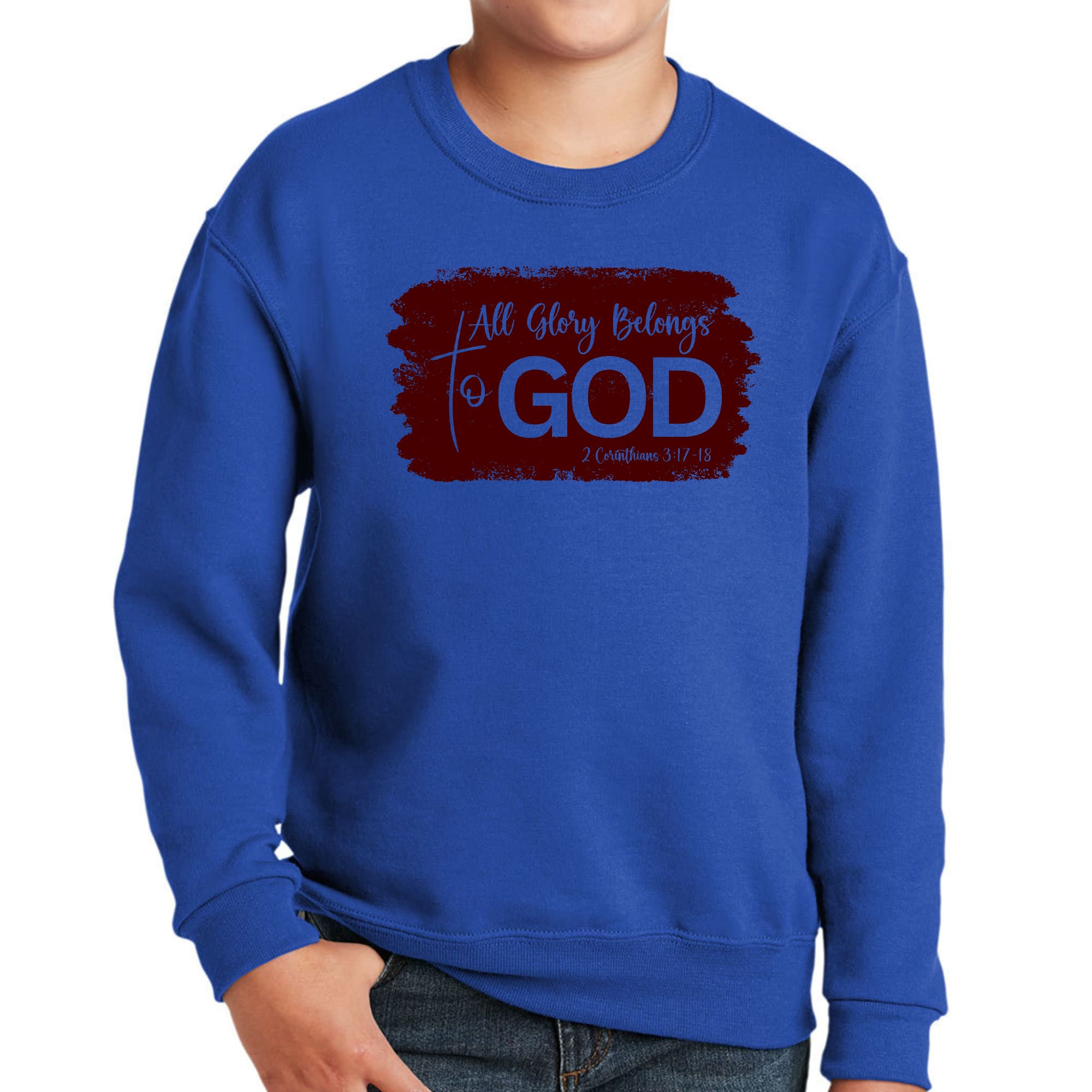 Youth Graphic Sweatshirt All Glory Belongs to God Christian-3