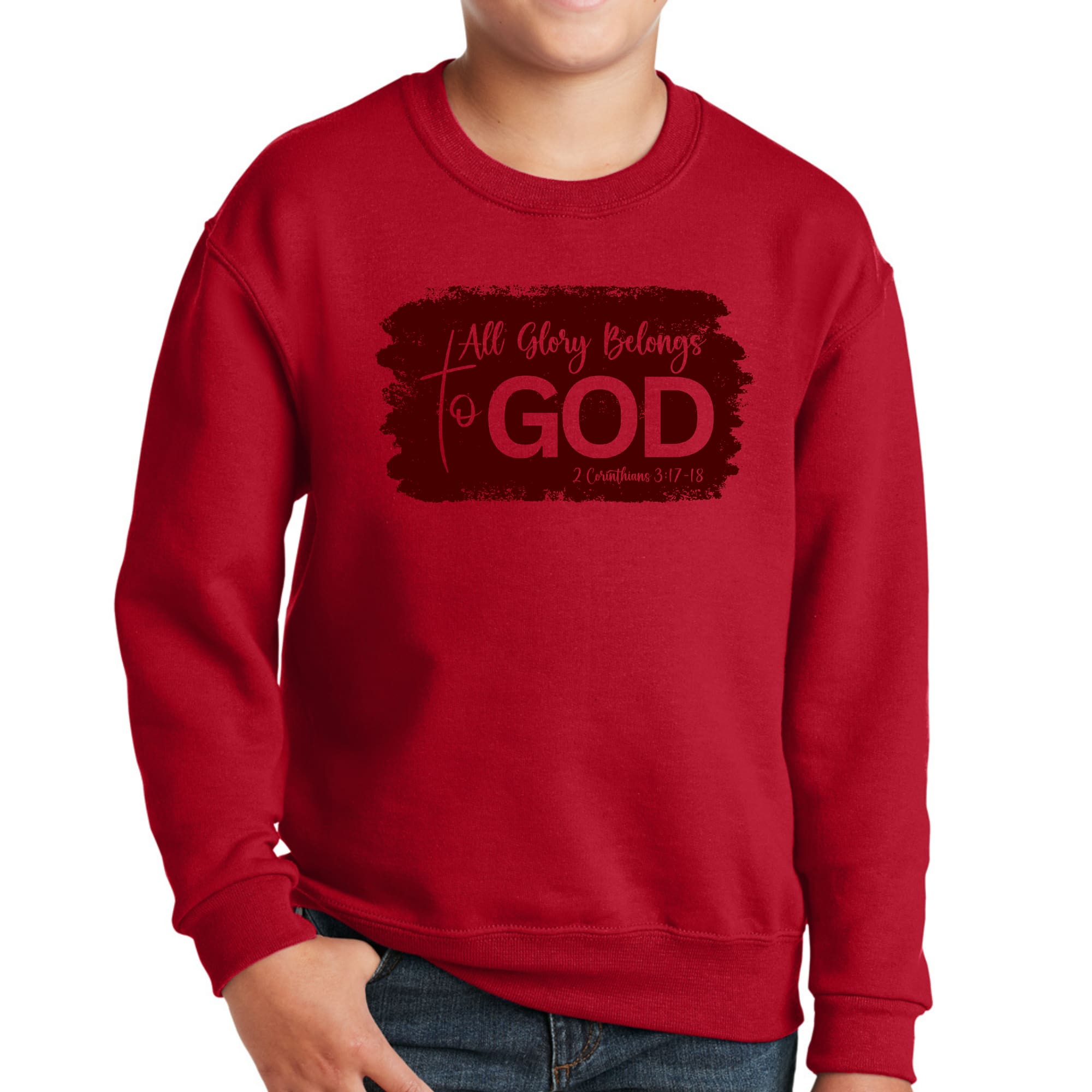 Youth Graphic Sweatshirt All Glory Belongs to God Christian-2