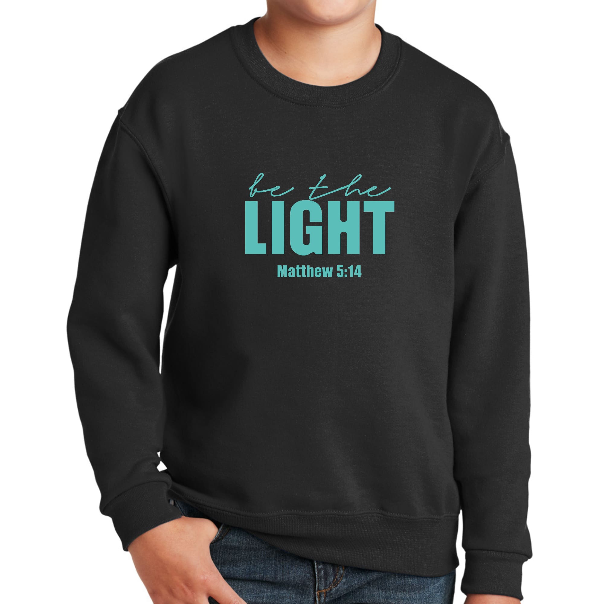 Youth Graphic Sweatshirt, be the Light Print-0