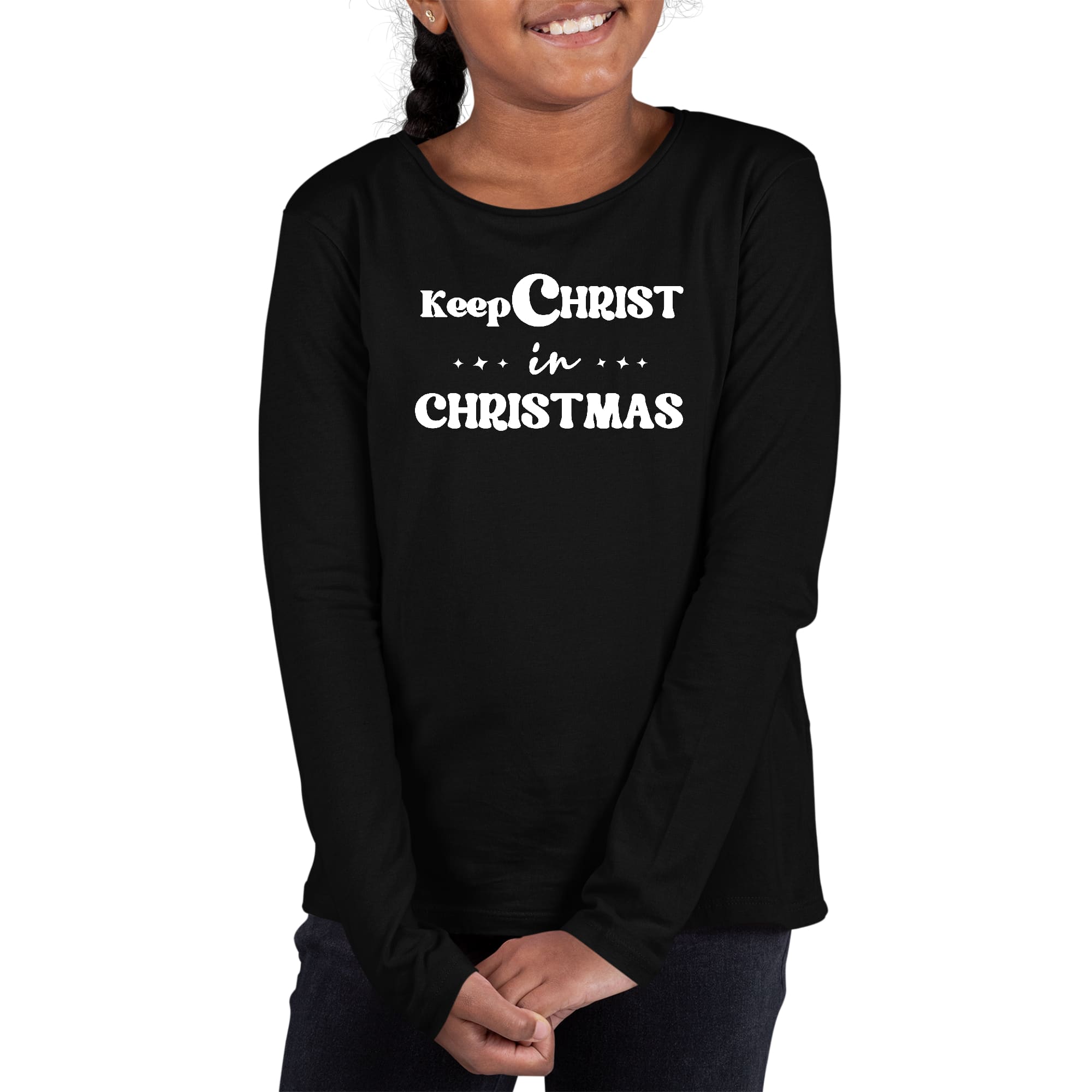 Youth Long Sleeve Graphic T-shirt, Keep Christ in Christmas,-0