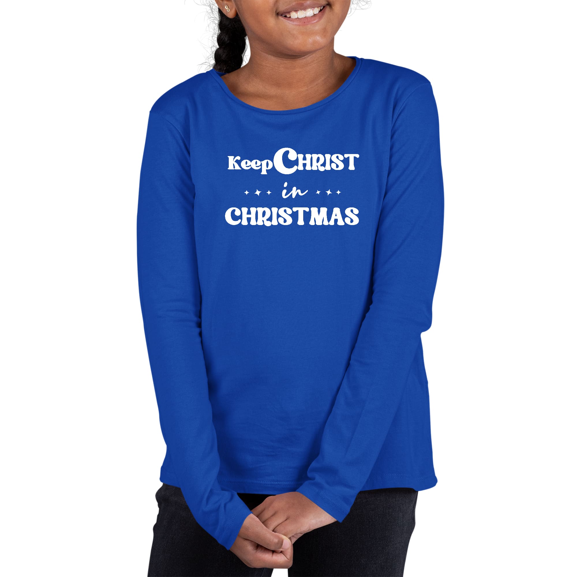 Youth Long Sleeve Graphic T-shirt, Keep Christ in Christmas,-3