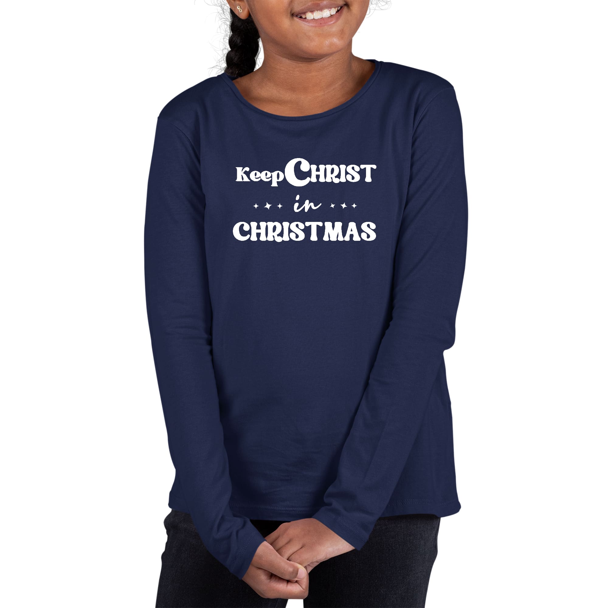 Youth Long Sleeve Graphic T-shirt, Keep Christ in Christmas,-1