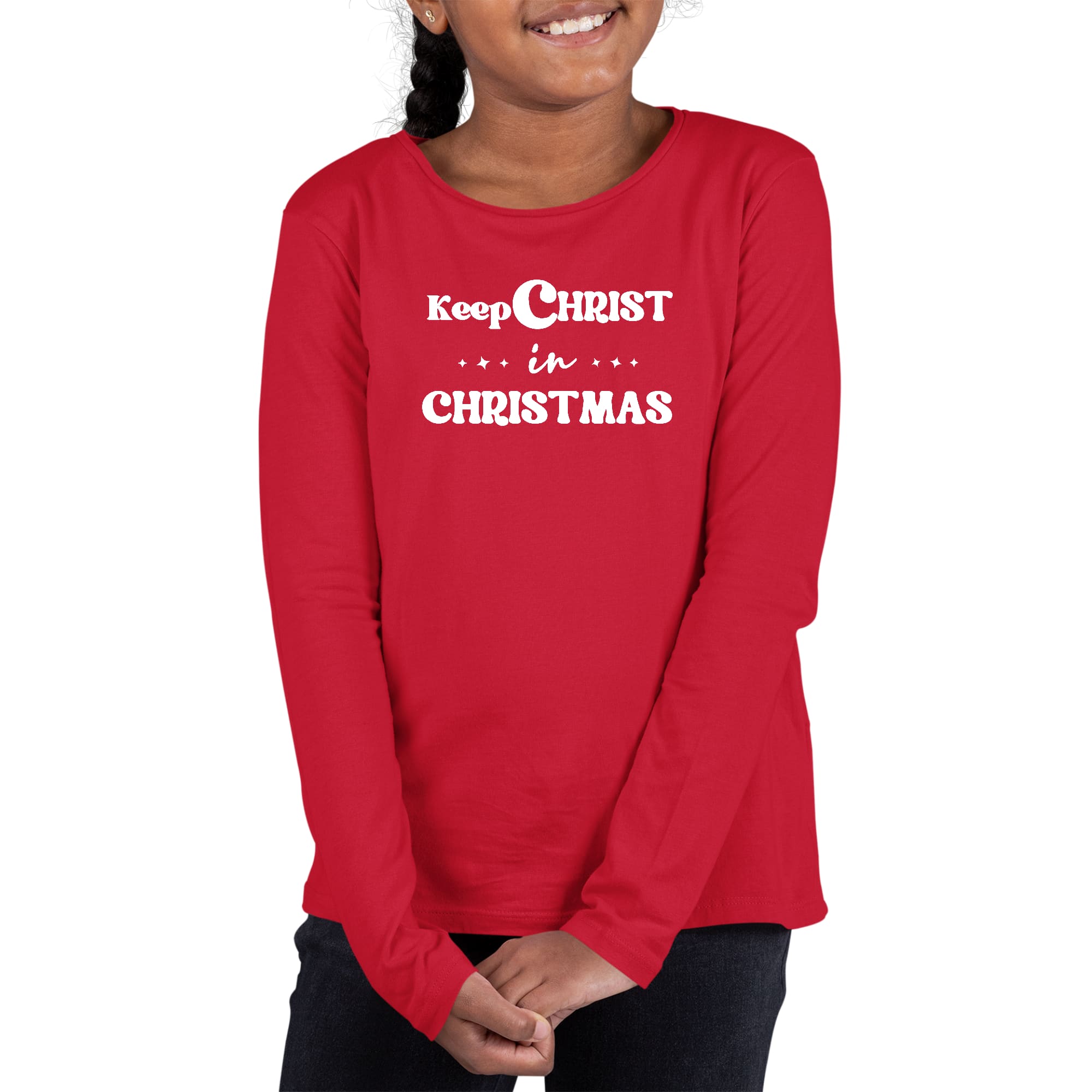 Youth Long Sleeve Graphic T-shirt, Keep Christ in Christmas,-2