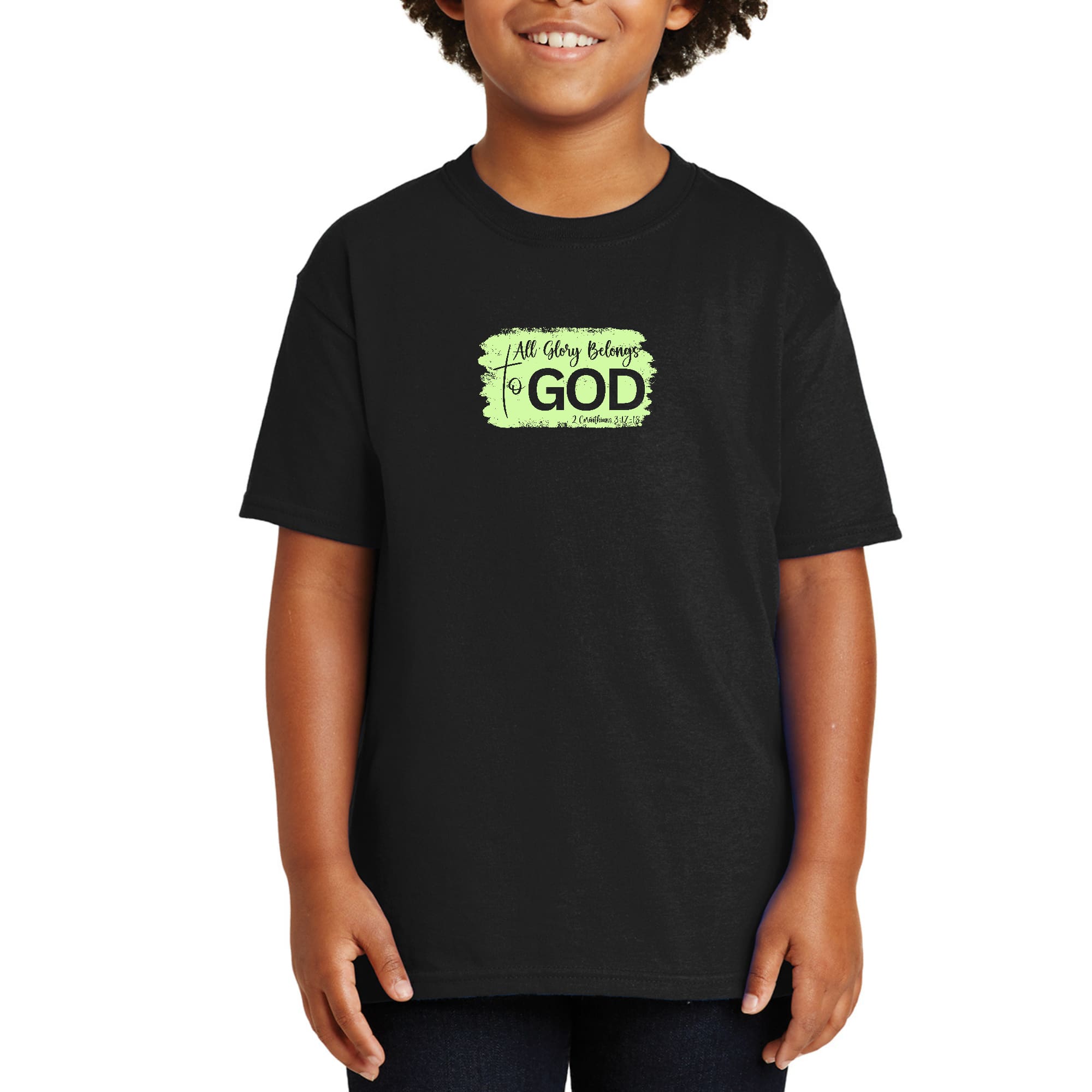 Youth Short Sleeve Graphic T-shirt, All Glory Belongs to God-0