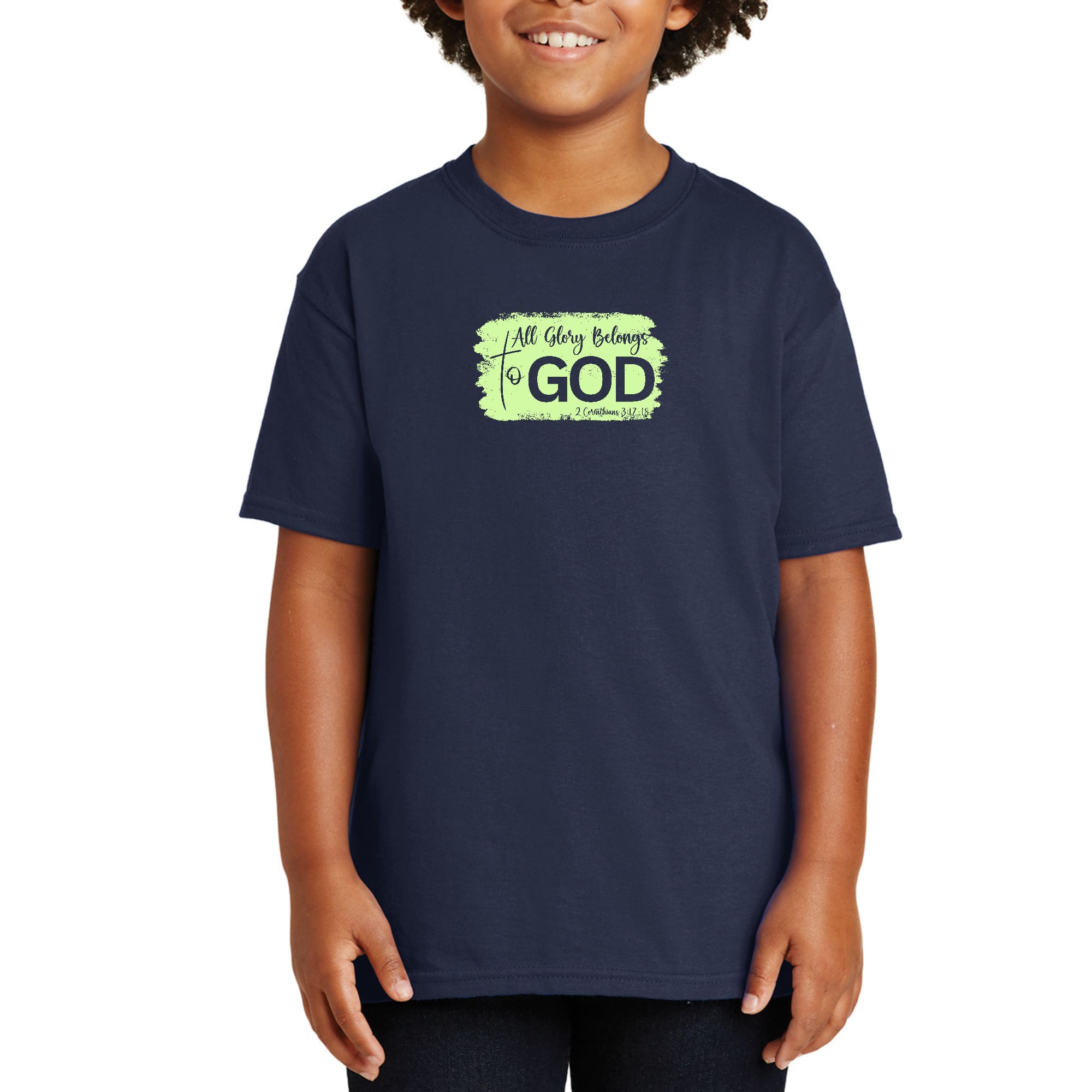 Youth Short Sleeve Graphic T-shirt, All Glory Belongs to God-2